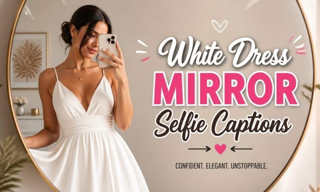 white-dress-mirror-selfie-captions